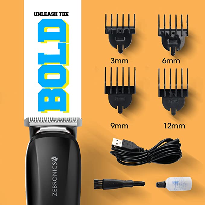 Zebronics ZEB-HT105 Corded/Cordless Use Trimmer with up to 90 Mins USB Fast Charge, IPX6, LED Display, 2 Speed Modes, Rounded Tip Stainless Steel Blade, 4 Guide Combs & ABS (Black+Metallic Grey) Zebronics ZEB-HT105 Corded/Cordless Use Trimmer with up to 90 Mins USB Fast Charge, IPX6, LED Display, 2 Speed Modes, Rounded Tip Stainless Steel Blade, 4 Guide Combs & ABS (Black+Metallic Grey)